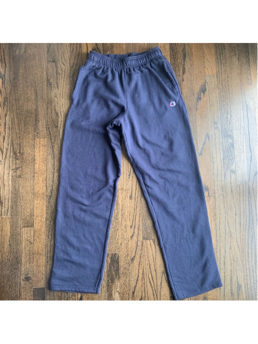 Champion Pants Mens Navy Blue Fleece Sweatpants Elastic Waist Logo Athletic M